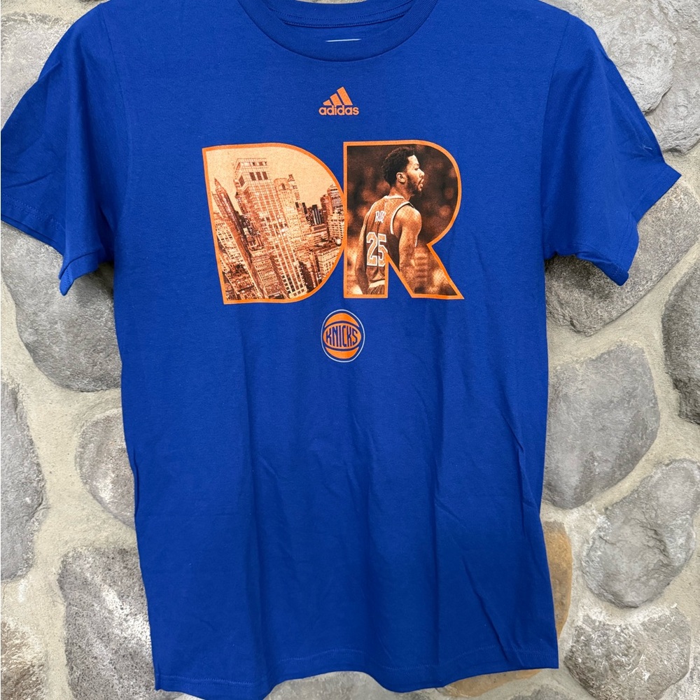 Adidas New York Knicks Derrick Rose Graphic Tee Blue Size M T-Shirt